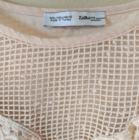 Sold Zara pink crochet boho shirt - Picture 3 of 5